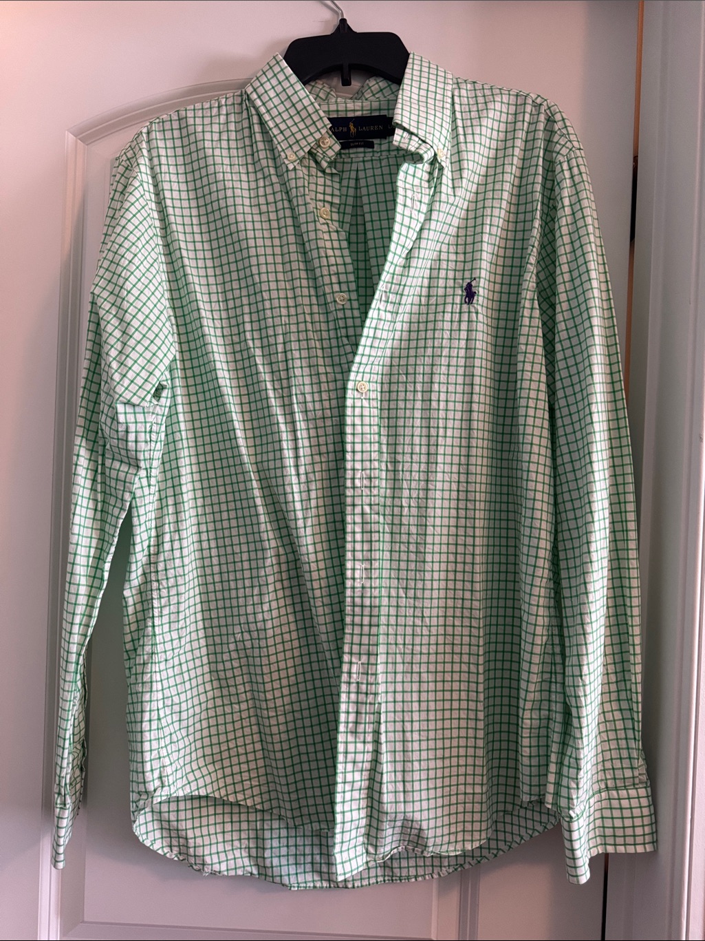 Ralph Lauren Green And White Checked Button-Down Shirt